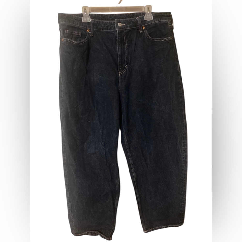 H&M &Denim Barrel Jeans Women’s 18 Loose Fit High Waist Dark Wash 100% Cotton - Picture 12 of 16